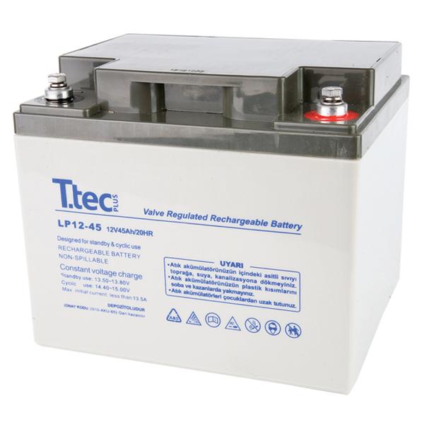 T.Tec Plus 12V 45Ah Bakımsız Kuru Akü