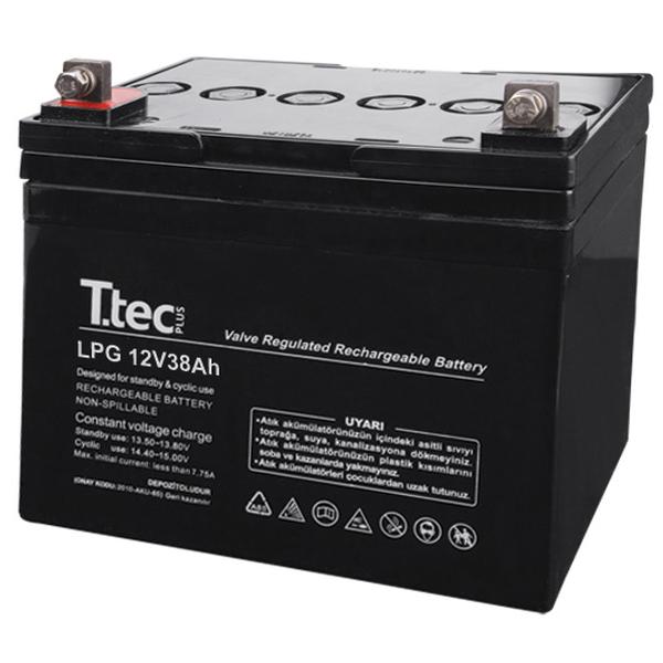 T.Tec Plus 12V 38Ah Bakımsız JEL Akü